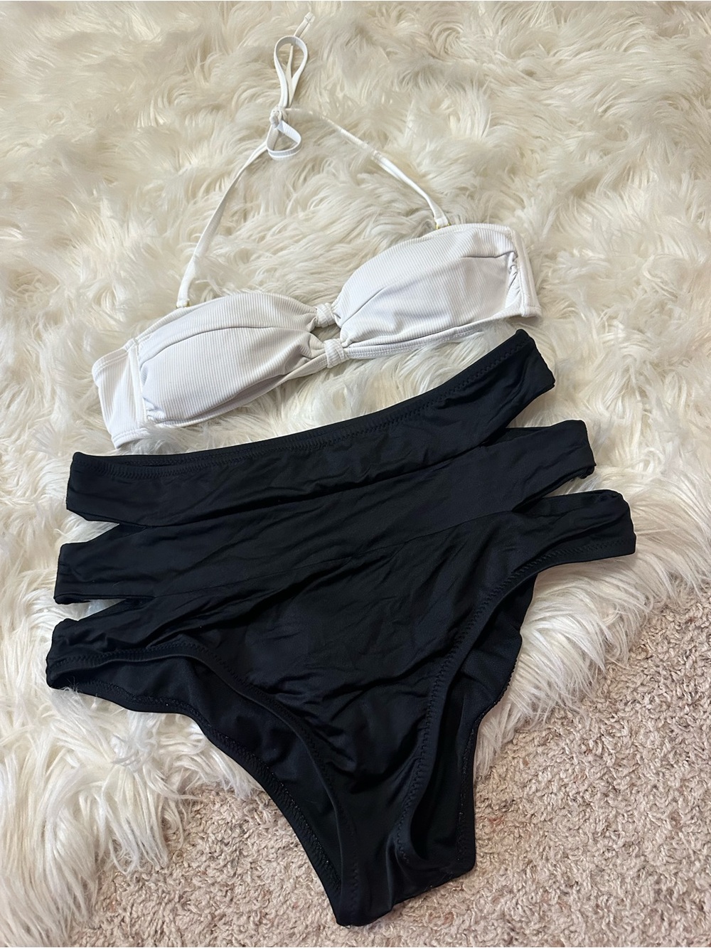 Xhilaration white top and shade & shore black high waisted bottom